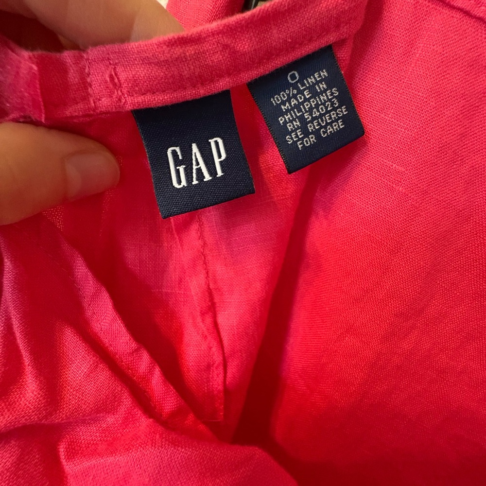 Vintage GAP Pink Linen Ruffled Trumpet Maxi Skirt Size 0 - Picture 8 of 9